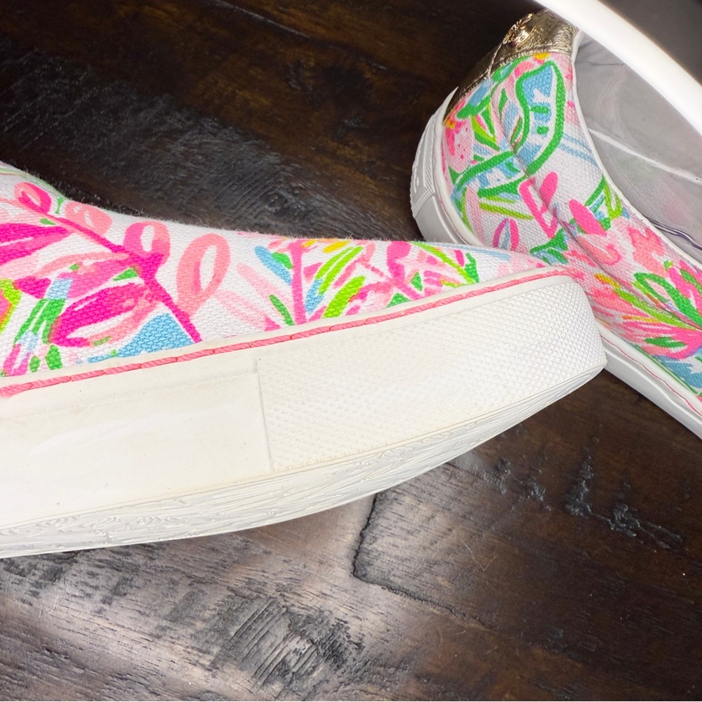 Lilly Pulitzer Julie Slip On Canvas Sneaker Size 8.5 Pop Up Lilly of the Jungle - Picture 10 of 11
